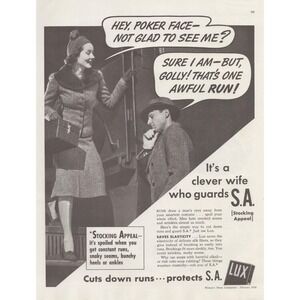Vintage 1938 Lux Soap Print Ad Stocking Appeal Hosiery Fashion Laundry Decor